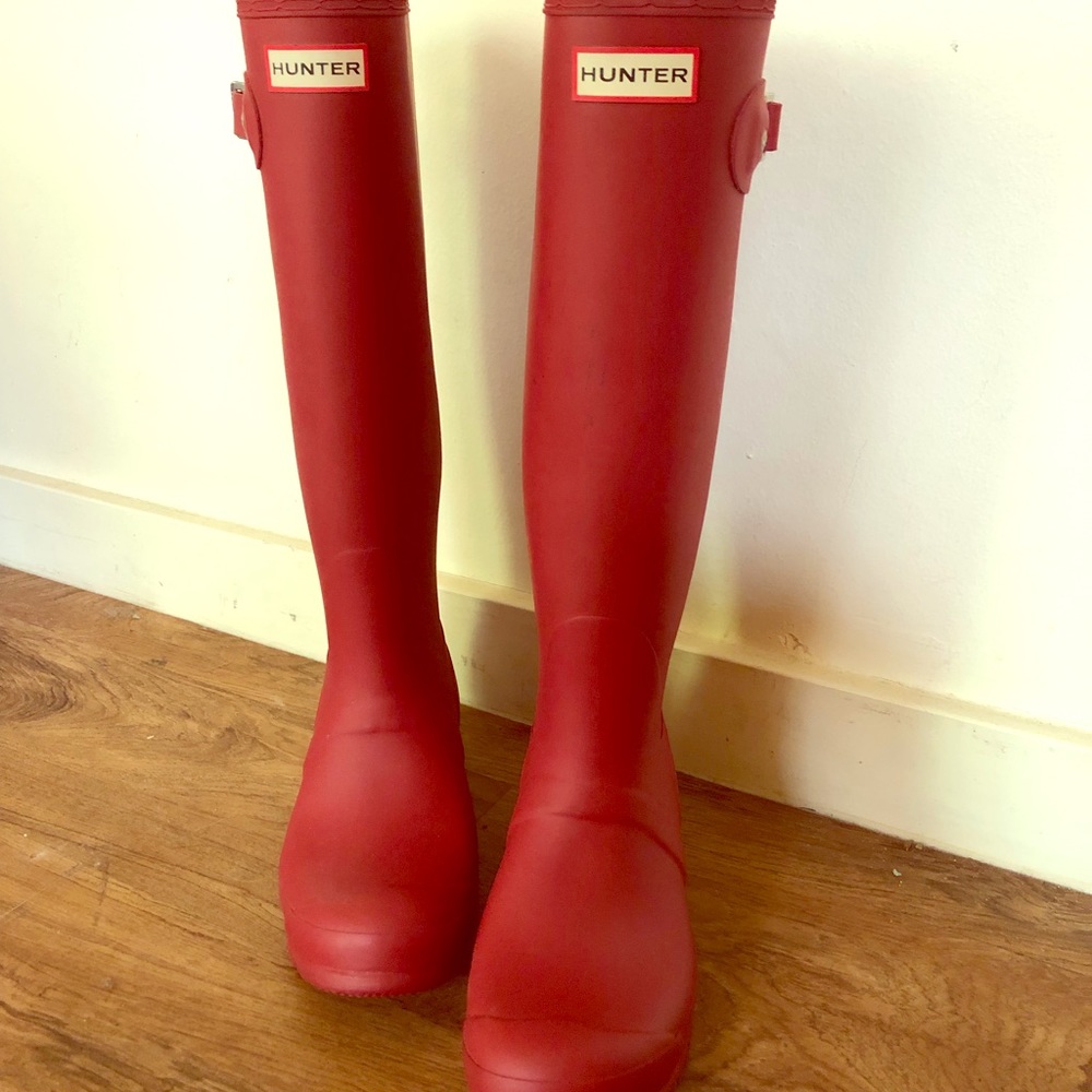 Red Hunter Rain boots